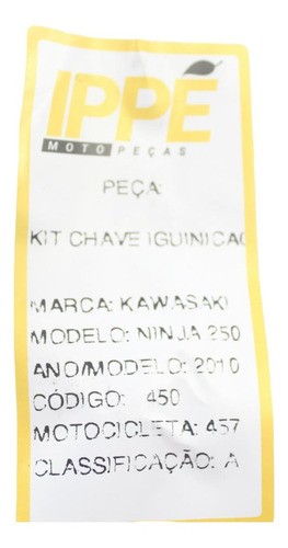 Kit Chave Iguinição Kawasaki 250 (457)