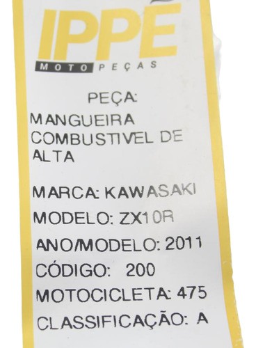 Mangueira Combustivel De Alta Kawasaki Zx10r (475) 2011