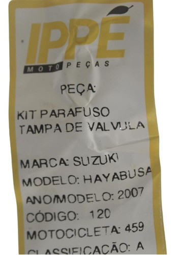 Kit Parafuso Tampa De Valvula Suzuki Hayabusa (459) 2007