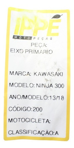 Eixo Primario Kawasaki Ninja 300