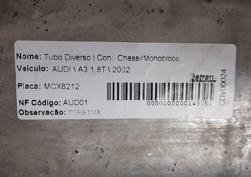 Tubo Pressurização Turbina Audi A3 1.8t 2002 - 06a145894c