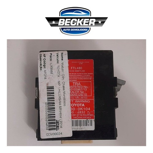 Módulo Alarme Toyota Hilux - 897300k104 / 2370004832