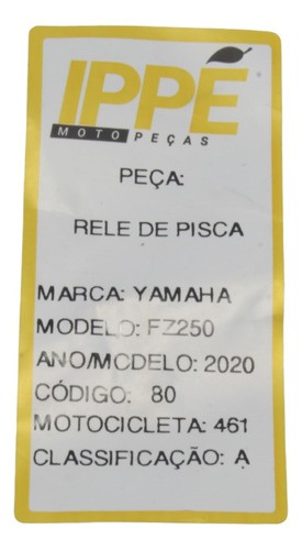 Rele De Pisca Yamaha Fazer 250 (461) 2020