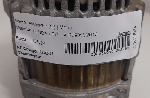 Alternador Honda Fit Lx Flex 2013 - A5tj0091zt