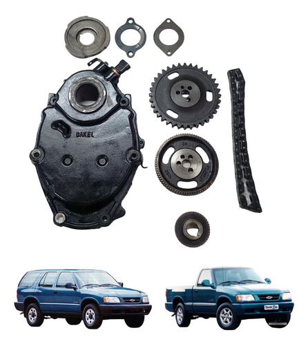 Kit Correia Dentada Com Capa Gm S10 Blazer 4.3 V6 Vortec