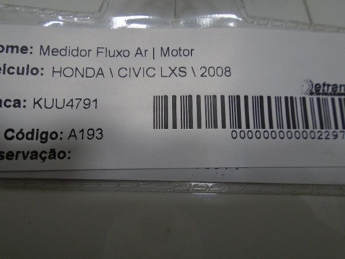 Sensor Fluxo Ar Civic 2008 Gasolina