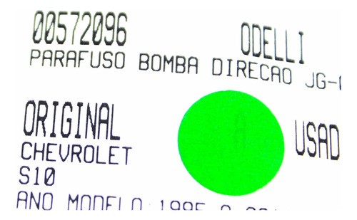 Parafuso Bomba Direção Jg Chevrolet S10 1995-2011 (096)