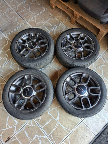 Jogo Roda Liga Fiat 500 2011 2012 2013 Aro 15 Com Pneus  