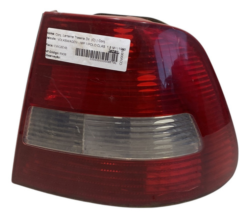 Lanterna Traseira Vw Polo Classic 00 Até 03 Lado Direito