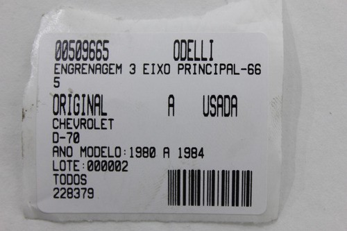 Engrenagem 3 Eixo Principal D-70 80/84 Usado (665)