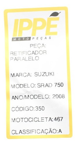 Retificador Paralelo Suzuki Srad 750 (467)