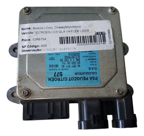 Módulo Direção Elétrica Citroen C3 Glx 1.4 2007 2008