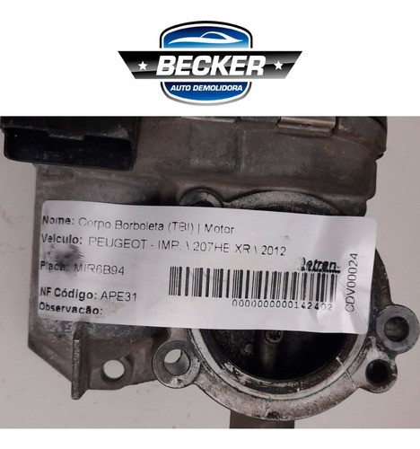 Corpo Borboleta Tbi Peugeot 207 - 0280750228