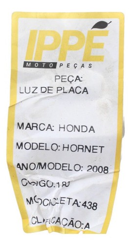 Luz Placa Honda Hornet (438)