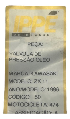 Valvula De Pressão Oleo Kawasaki Zx11 (474) 1996