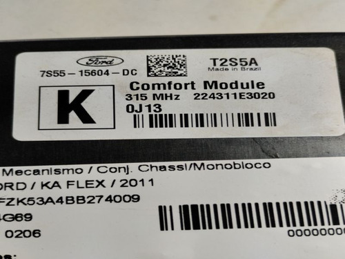  Modulo Conforto Ford Ka 2011 7s5515604dc