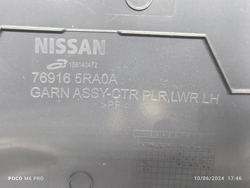 Acabamento Coluna Central Esquerda Nissan Kicks 19/22