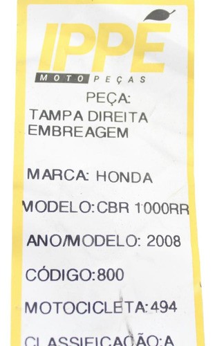 Tampa Direita Embreagem Honda Cbr 1000 (494)