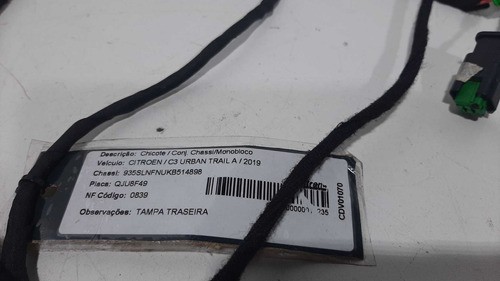  Chicote Tampa Porta Malas Citroen C3 2018 9825098480