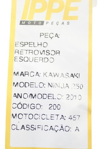 Espelho Retrovisor Esquerdo Kawasaki Ninja 250 (457)