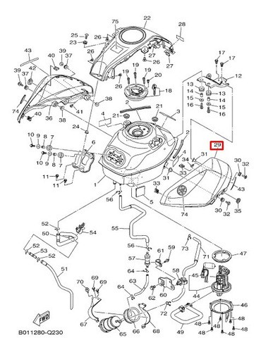 Carenagem Tanque Direita Com Avaria Yzf R3 Yamaha (321)