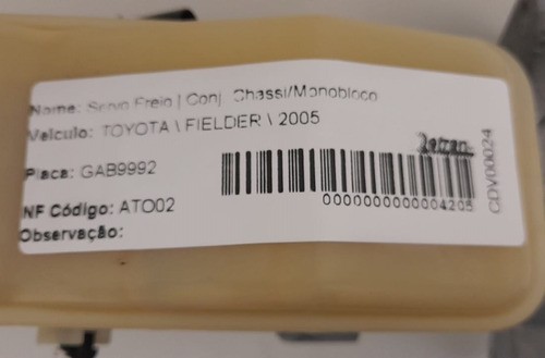 Cilindro Mestre Freio Toyota Fielder 2005 - Vfcc03540