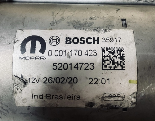 Motor Arranque Fiat Toro Argo Renegade Etorq 1.8 0001170423