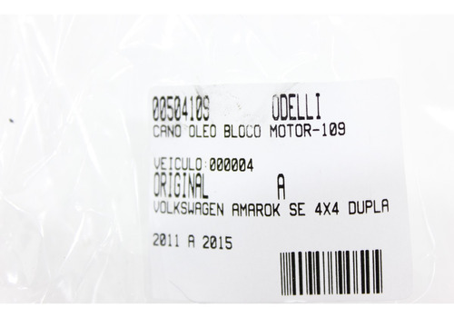 Cano Oléo Bloco Motor Volkswagen Amarok Se 4x4 Dupla 2011-2