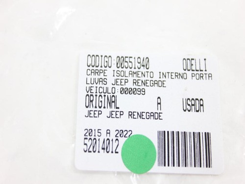 Carpe Isolamento Int Porta Luvas Jeep Renegade 15/22 Us (940