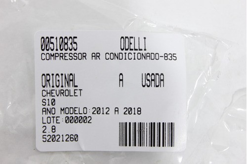 Compressor Ar Condicionado S10 12/18 Usado (835)