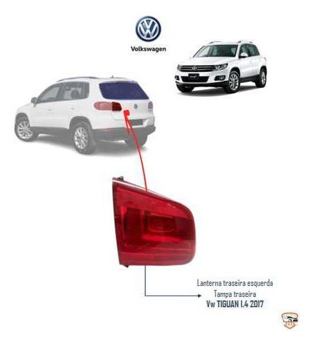  Lanterna Esquerda Tampa Traseira Vw Tiguan 1.4 2017