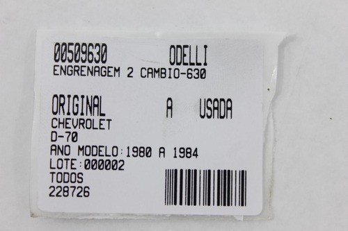 Engrenagem 2 Câmbio D-70 80/84 Usado (630)