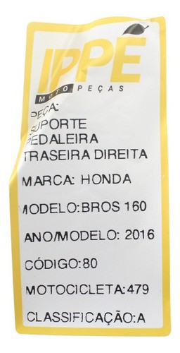 Suporte Pedaleira Traseira Honda Bros 160 (479)