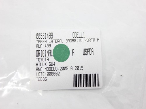 Tampa Lateral Bagagito Porta Mala Hilux Sw4 05/15 Us (499)
