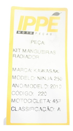 Kit Mangueiras Radiador Kawasaki 250 (457)