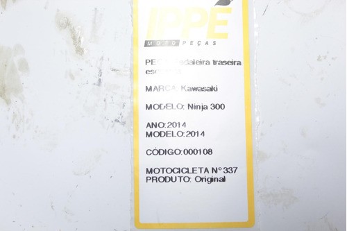 Pedaleira Traseira Esquerda Kawasaki Ninja 300 Z 300 (337)