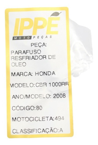 Parafuso Resfriador Óleo Honda Cbr 1000 Rr (494)