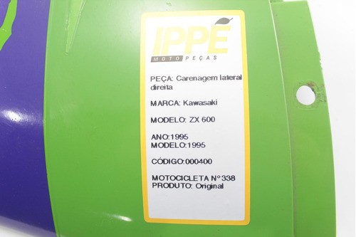 Carenagem Lateral Direita Com Detalhe Kawasaki Zx 600 (338)