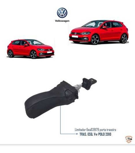 Limitador Porta Traseira Vw Polo Virtus 2017 2018 2019 2020