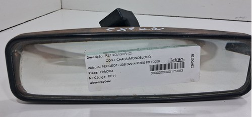 Retrovisor Interno Peugeot 206 2006 Cxf22 (av)