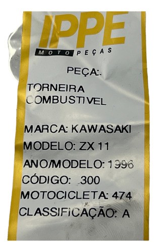 Torneira Combustivel Kawasaki Zx11 (474) 1996