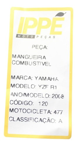 Mnagueira Combustivel Yamaha Yzf R1 (477) 2008