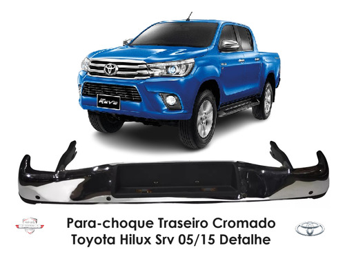 Para-choque Traseiro Cromado Toyota Hilux Srv 05/15 Detalhe