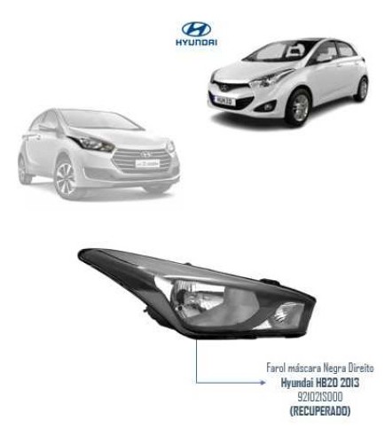 Farol Máscara Negra L.direito Hyundai Hb20  2013 921021s000