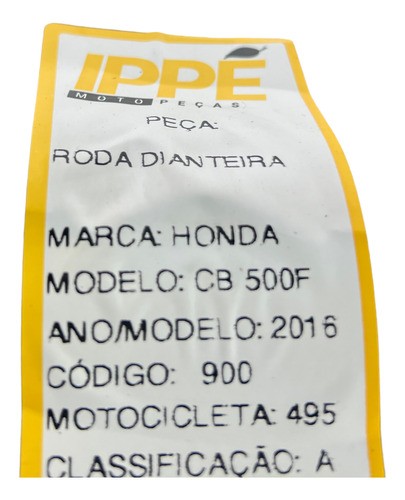 Roda Dianteira Honda Cb 500f (495) 2016