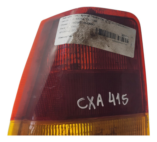 Lanterna Traseira Esquerda Gm Kadett 89/98 (al) Adl Cxa 415
