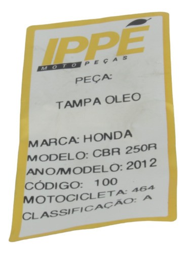 Tampa Oleo Honda Cbr 250r (464) 2012