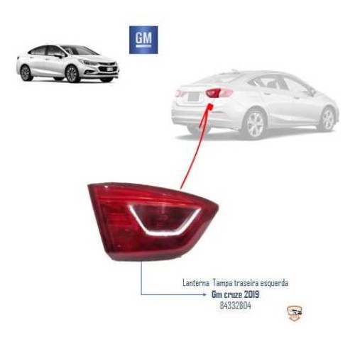 Lanterna Tampa Traseira Esquerda Gm Cruze 2019 84332804