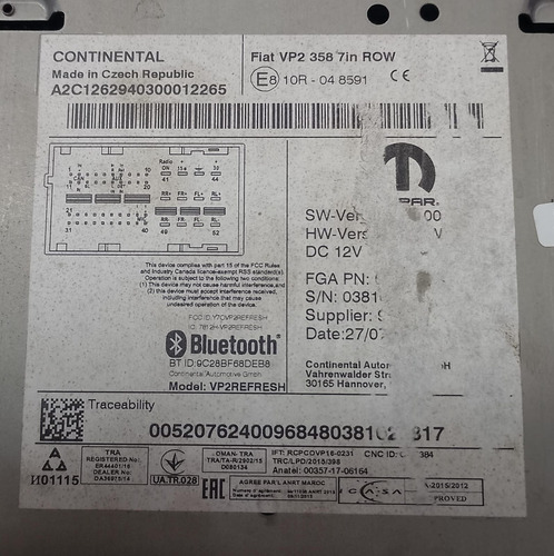 Multimidia Tela Central Fiat Argo Cronos 2017 2023 Original