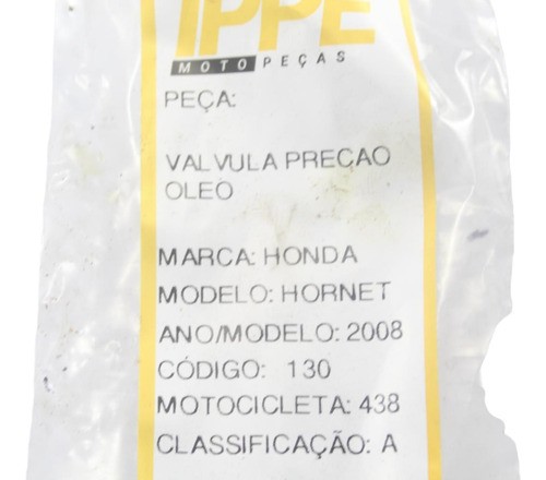 Valvula Preção Oleo Honda Hornet (438) 2008